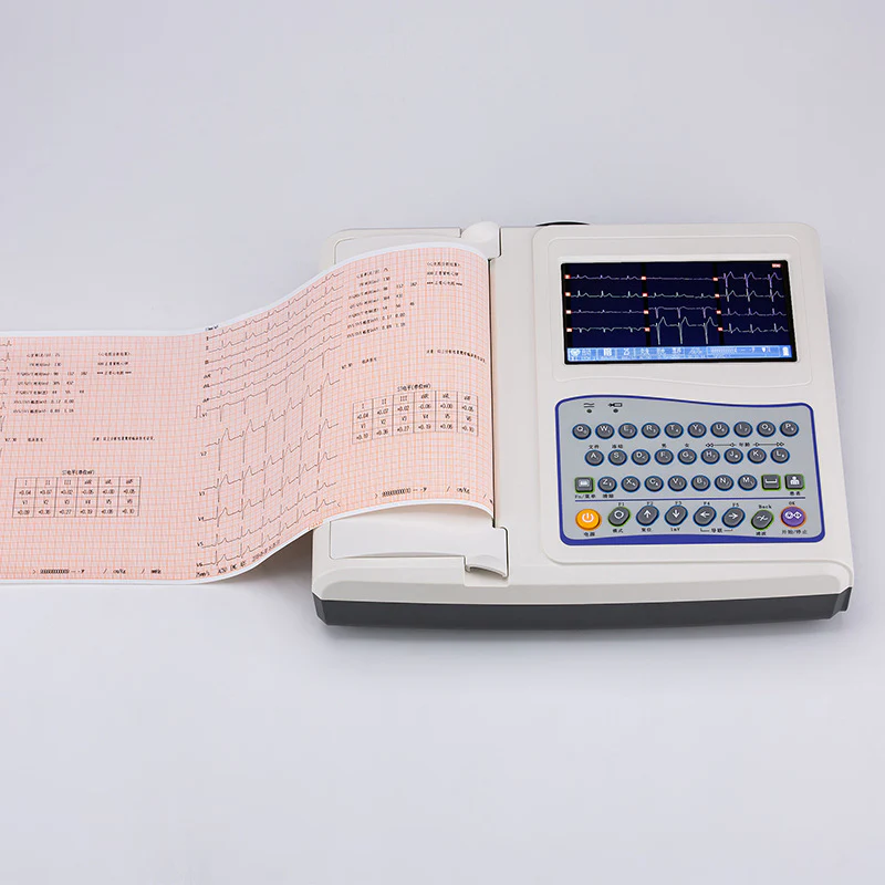 ECG-R3312 12 Channel ECG Machine with Automatic Analysis, 7-inch Color Display, and Portable 8-Hour Battery Life for Accurate Cardiac Monitoring - Image 3