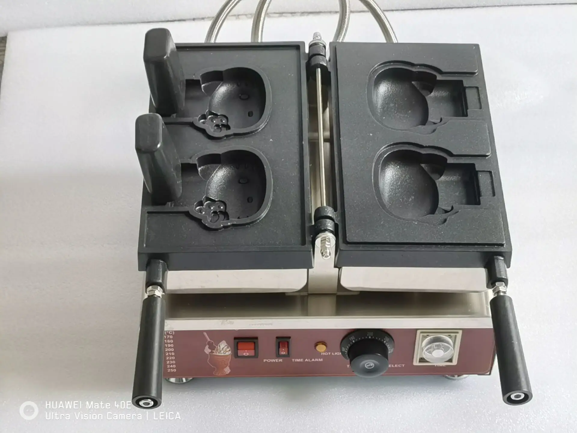 Electric 110v 220v 2pcs Cute Kitty Shaped Waffle Maker Machine Cute Cartoon Waffle Making Machine - Image 2