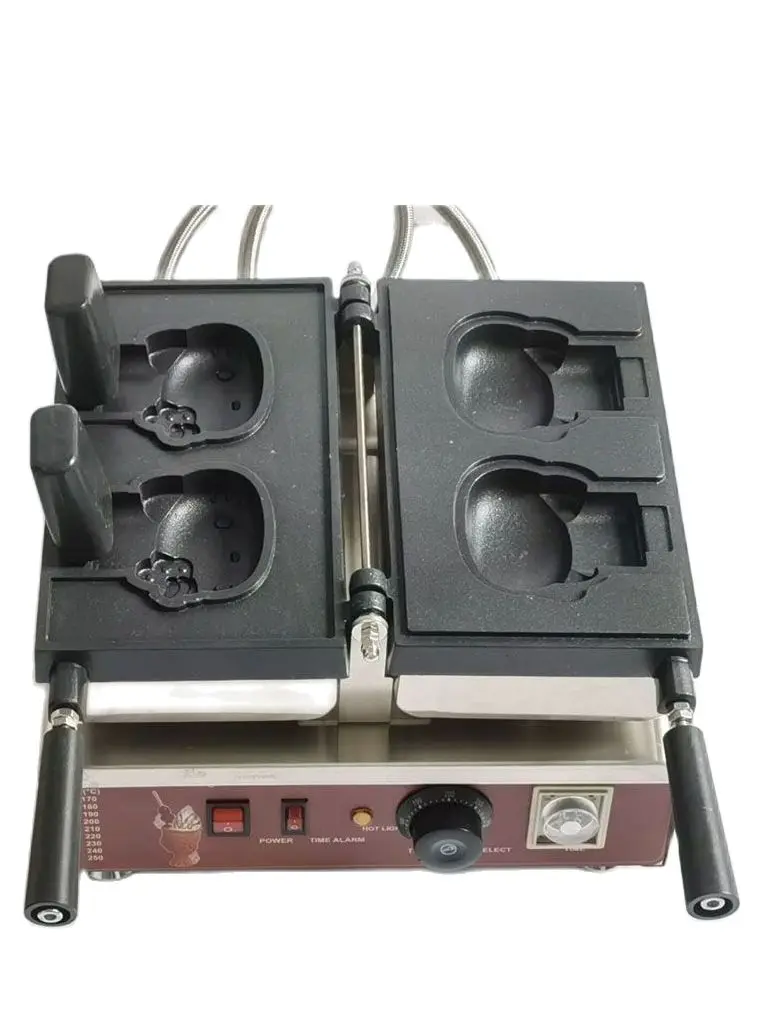 Electric 110v 220v 2pcs Cute Kitty Shaped Waffle Maker Machine Cute Cartoon Waffle Making Machine - Image 5