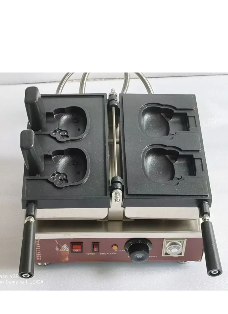 Electric 110v 220v 2pcs Cute Kitty Shaped Waffle Maker Machine Cute Cartoon Waffle Making Machine - Image 6