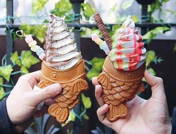 Electric 110v 220v Wink Eye Ice Cream Taiyaki Maker Japanese Mini Fish Cone Machine - Image 7