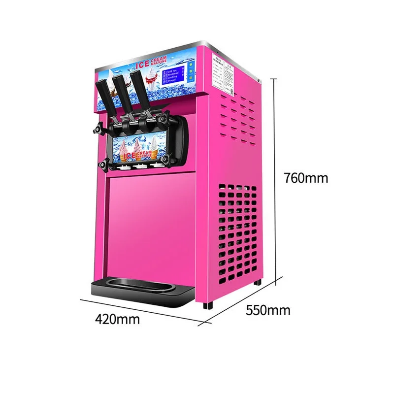 Electric 220/110V Soft Ice Cream Machine with 3 Different Flavors Fruit Freezer Hard Mixing Ice Cream Making Machine - Image 3