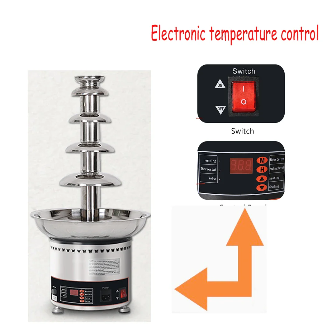 Electric 5 Tiers Commercial Wedding Chocolate Fountain Machine Chocolate Melting Furnace Chocolate Melter Chocolate Heating - Image 2
