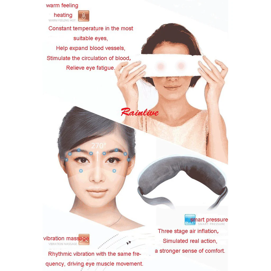 Electric Air Pressure Eye Massager Wireless Music Vibration Magnetic Heating - Image 8