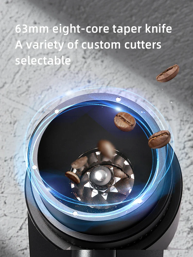 Electric Coffee Grinder 63MM Titanium Burr Stepless Fineness Adjustment Removable Magnetic Suction Port - Image 2