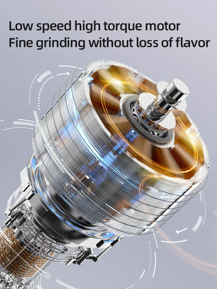 Electric Coffee Grinder 63MM Titanium Burr Stepless Fineness Adjustment Removable Magnetic Suction Port - Image 3
