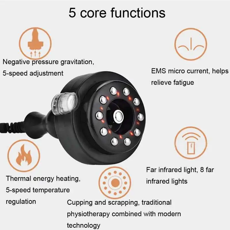 Electric Cupping Massager Vacuum Suction Cups Micro-current Heating Guasha Scraping Body Slimming Fat Burning Anti-Cellulite - Image 5