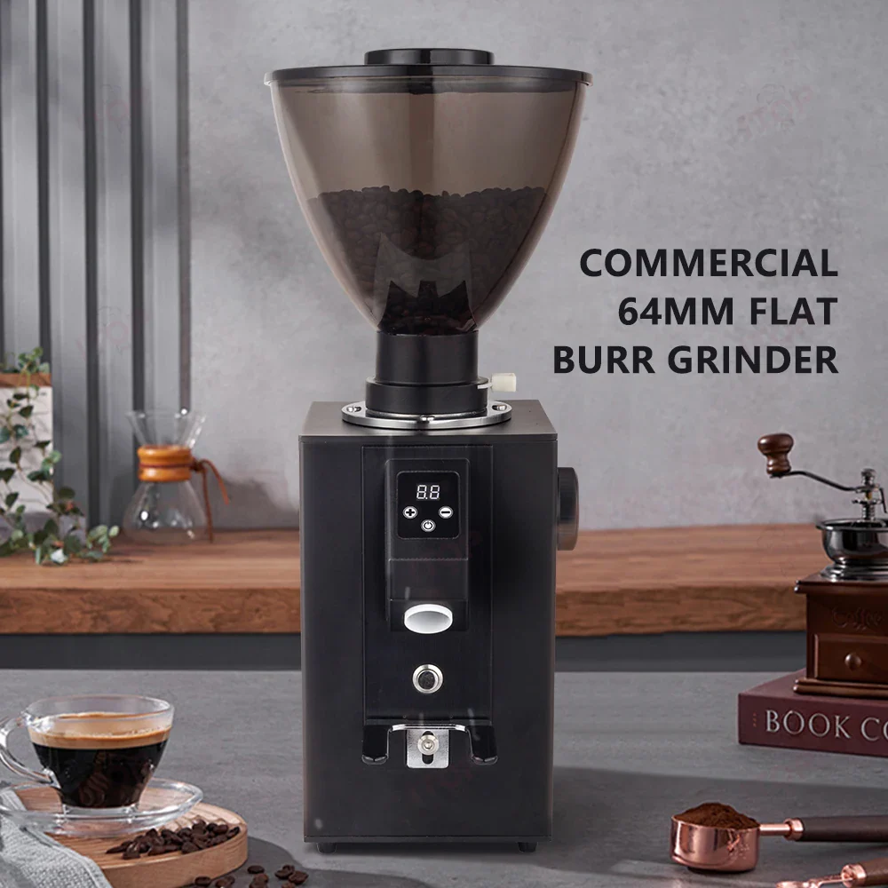 Electric Grinder 64mm Flat Burr Grinder Quantitative Grinding Espresso Grinder Coffee Bean Grinder Miller 220V 110V - Image 2