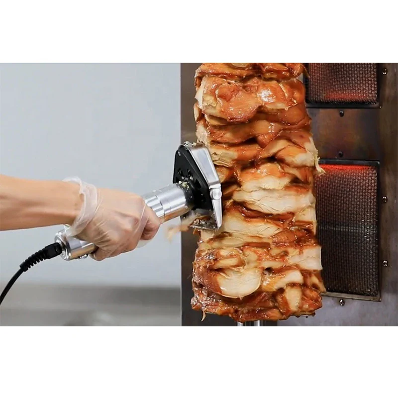 Electric Kebab Slicer Doner Knife Shawarma Cutter Handheld Gyro Knife 220V 110V Two Blades BBQ Roast Meat Cutting Machine - Image 4