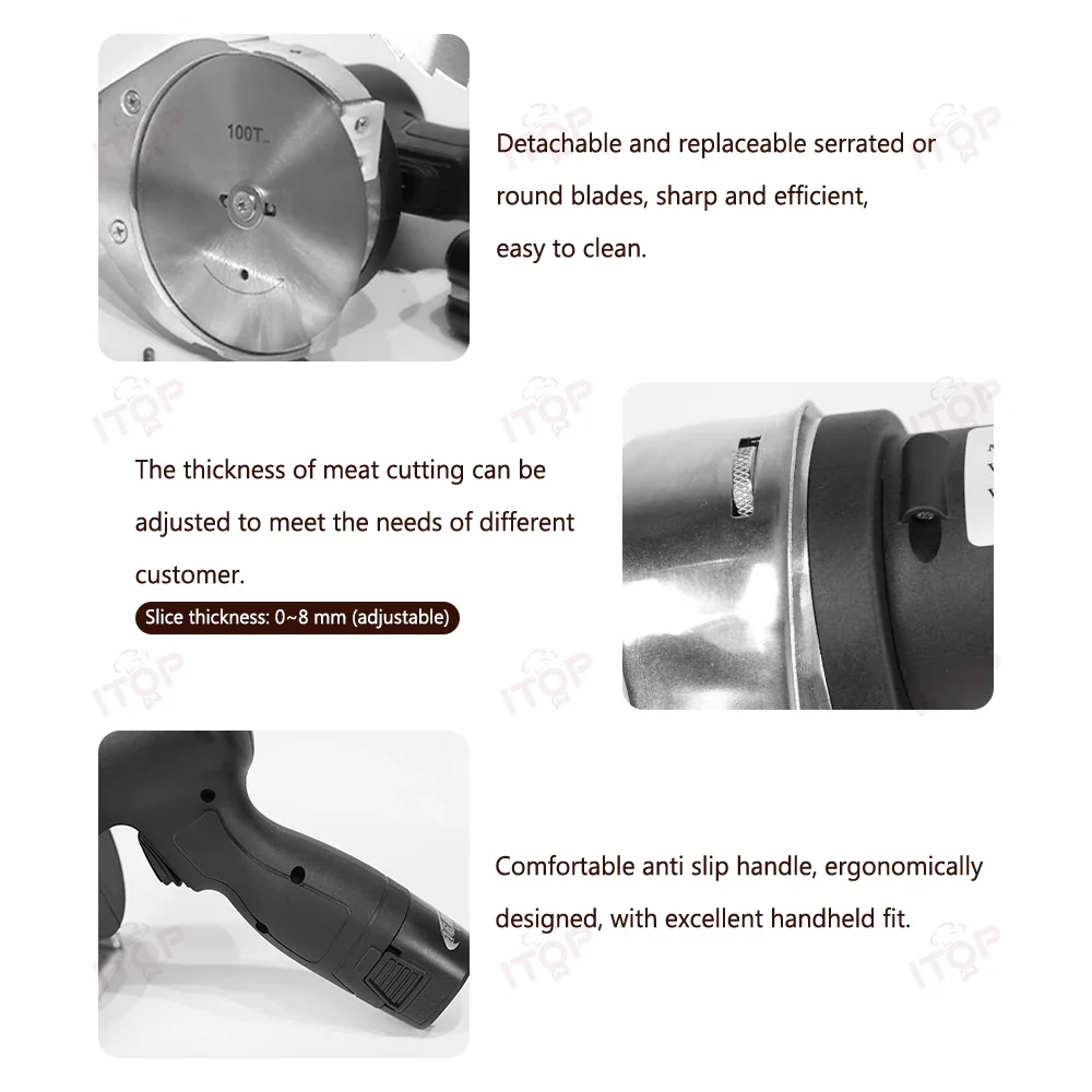 Electric Kebab Slicer Meat Slicer Shawarma Meat Slicer Gyro Meat Cutter Wireless Rechargeable Type Handheld Meat Slicer - Image 6