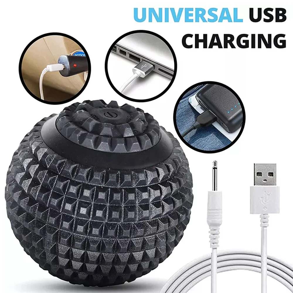 Electric Vibrating Massage Ball Sport Fitness Foot Pain Relief Plantar Faciities Reliever Gym Home Training Yoga Massager Ball - Image 6