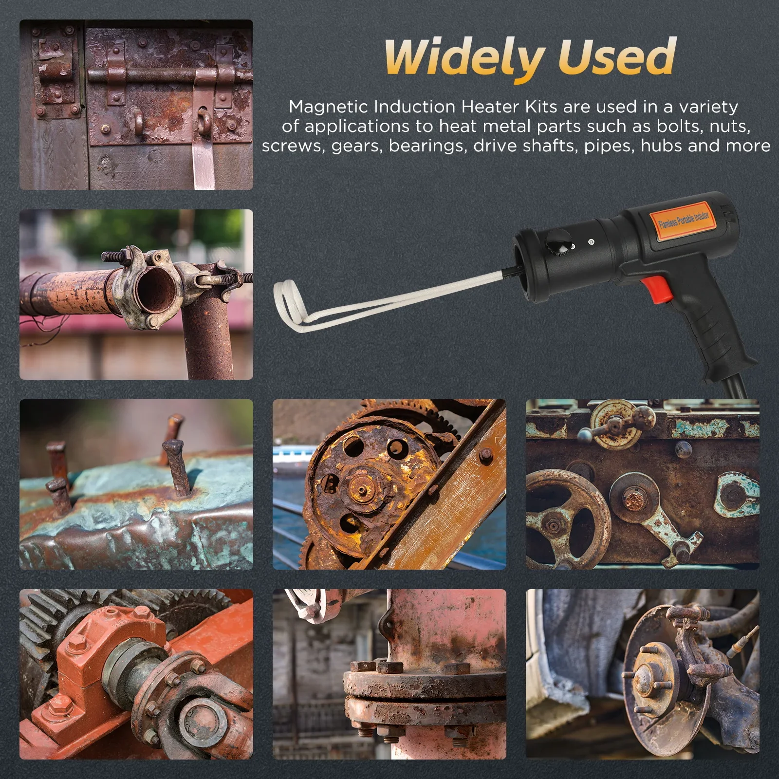 Electromagnetic Induction Heaters 1500W 800℃ Magnetic Induction Heater Flameless Heating Bolt Nut Rusty Screw Bearing Removel - Image 2