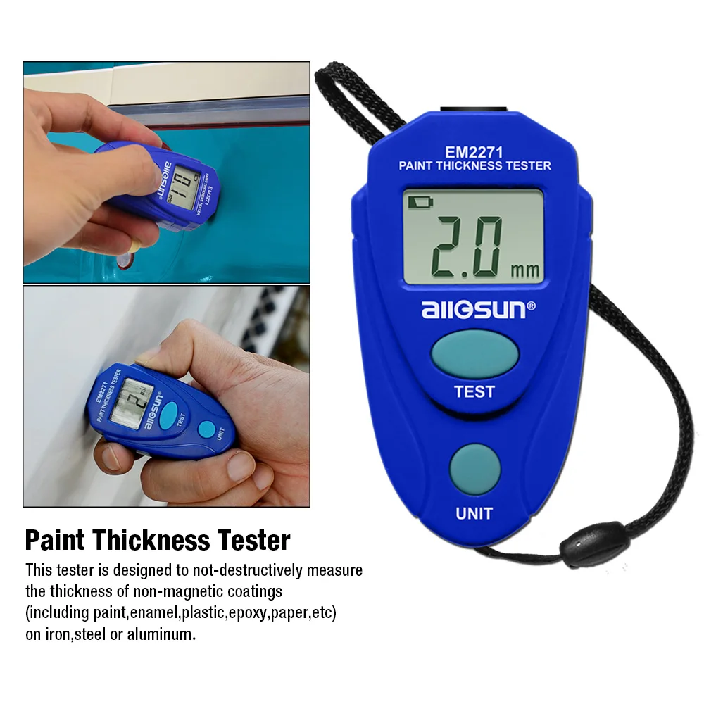EM2271 Automotive Digital Display Coating Paint Film Thickness Gauge Iron-based Magnetic Plating Paint Thickness Gauge - Image 6