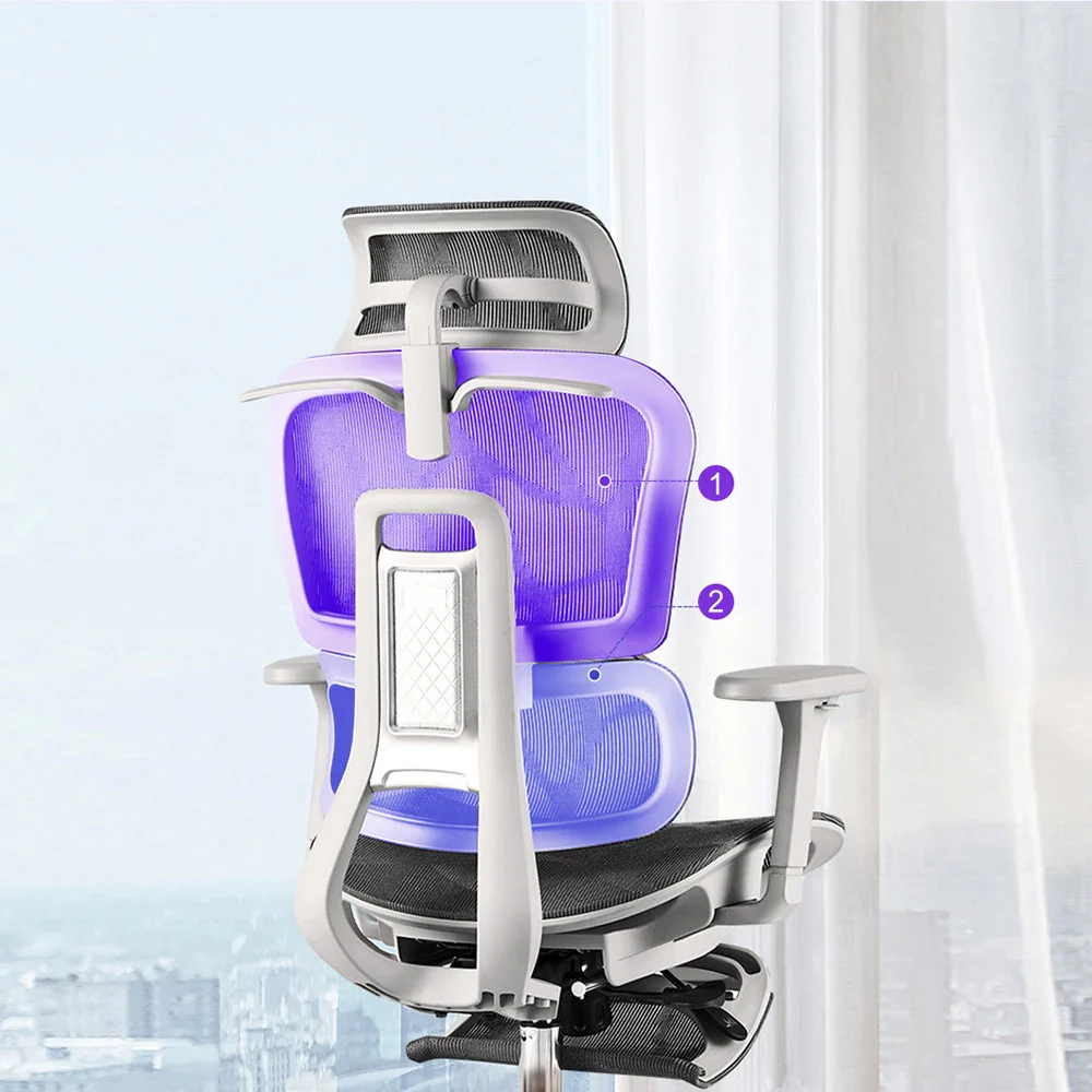 Ergonomic Chair Computer Chair Swivel Chair Office Seat Lift Gaming Chair 4d Alpha Separated Lumbar Breathable Mesh - Image 6