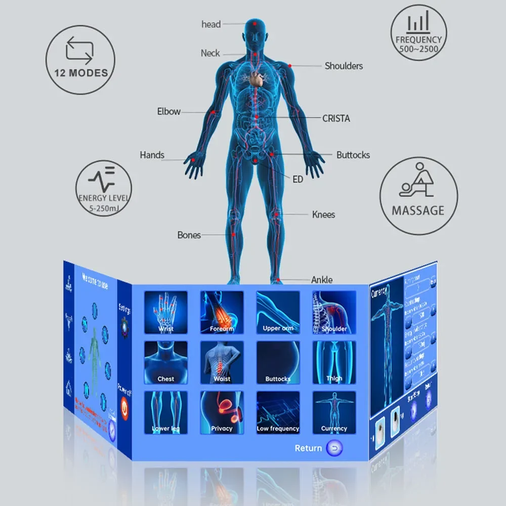 Extracorporeal Shock Wave Therapy Device Physiotherapy Shock Waves Relaxation Treatment Body Massager Health Care Pain Relief - Image 5
