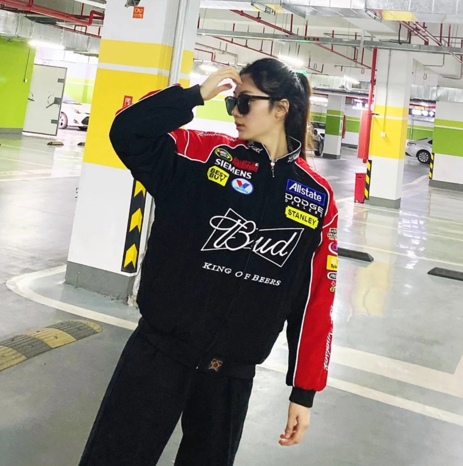 F1 Budweiser Racing Jacket Trendy Harajuku Motosport Aesthetic With Embroidery A122 A123 - Image 6