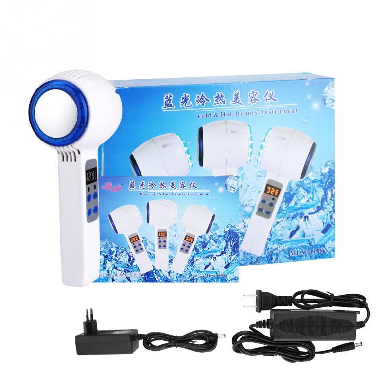 Face Care Device Hot and Cold Hammer Facial Skin Tighten Ultrasonic Cryotherapy Blue Photon Acne Skin Beauty Massager Beauty Salon - Image 3