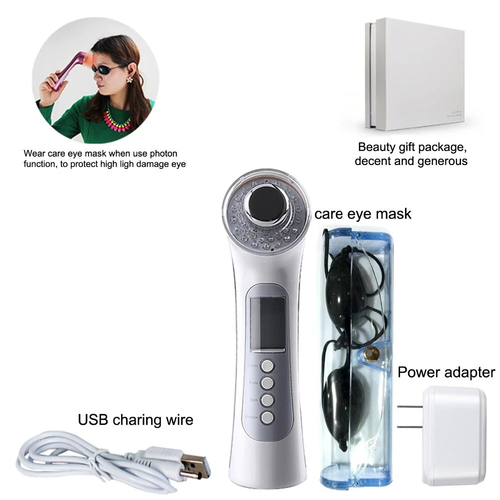 Facial Ultrasonic Cleaner Device Photon rejuvenation whitening Beauty tool ion nutrition conducting Ultrasonic Massager - Image 4