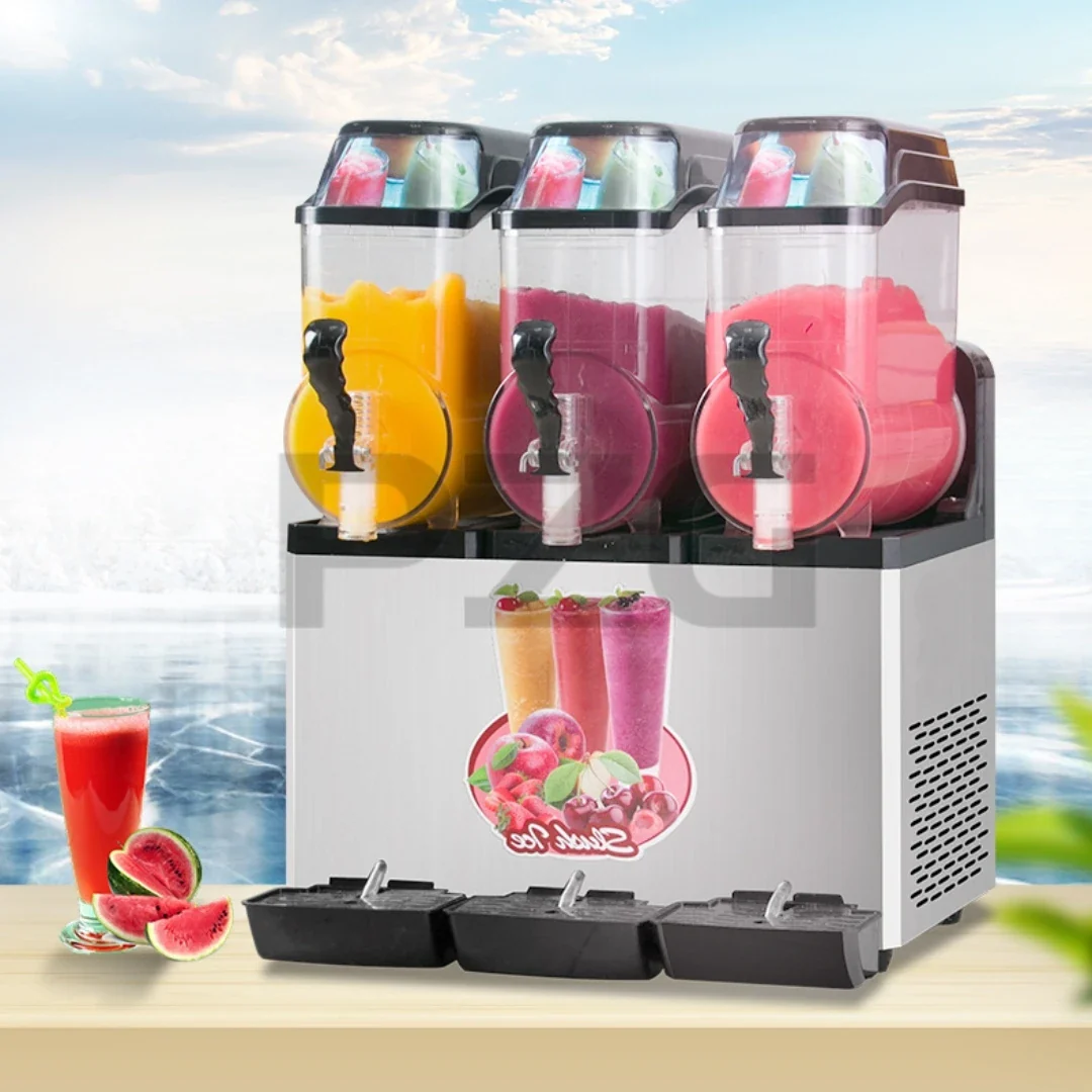 Factory Outlet Ice Cream Slush Machine Margarita Slush Maker 3 Tanks Commercial Slush Making Machine - Image 4