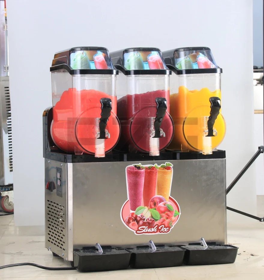 Factory Outlet Ice Cream Slush Machine Margarita Slush Maker 3 Tanks Commercial Slush Making Machine - Image 6