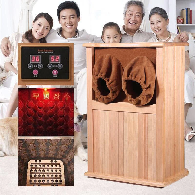 Far Infrared Biospectrum Energy Bucket Foot Bath Dry Sauna with Hemlock Wood Black Tourmaline Electric Stone - Image 2