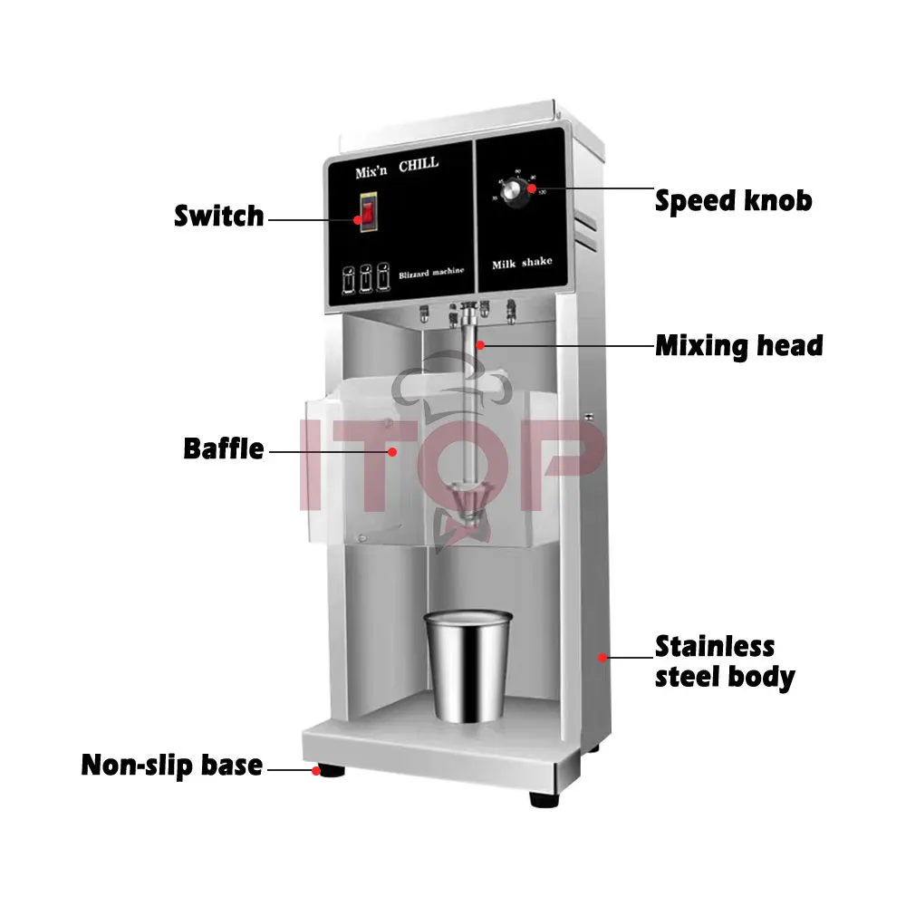 Flurry Ice Cream Blender Maker DIY Various Favors Flurry Ice Cream Mixer Milk Shake Speed Adjust Mixer Machine 110V 220V - Image 4