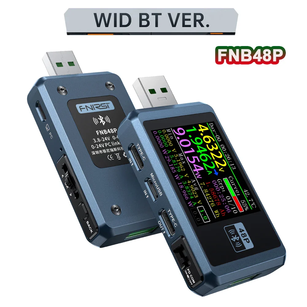 FNIRSI-FNB58 FNB48P USB Tester Voltmeter Ammeter TYPE-C Fast Charge Detection Trigger Capacity Measurement Ripple Measurement - Image 10