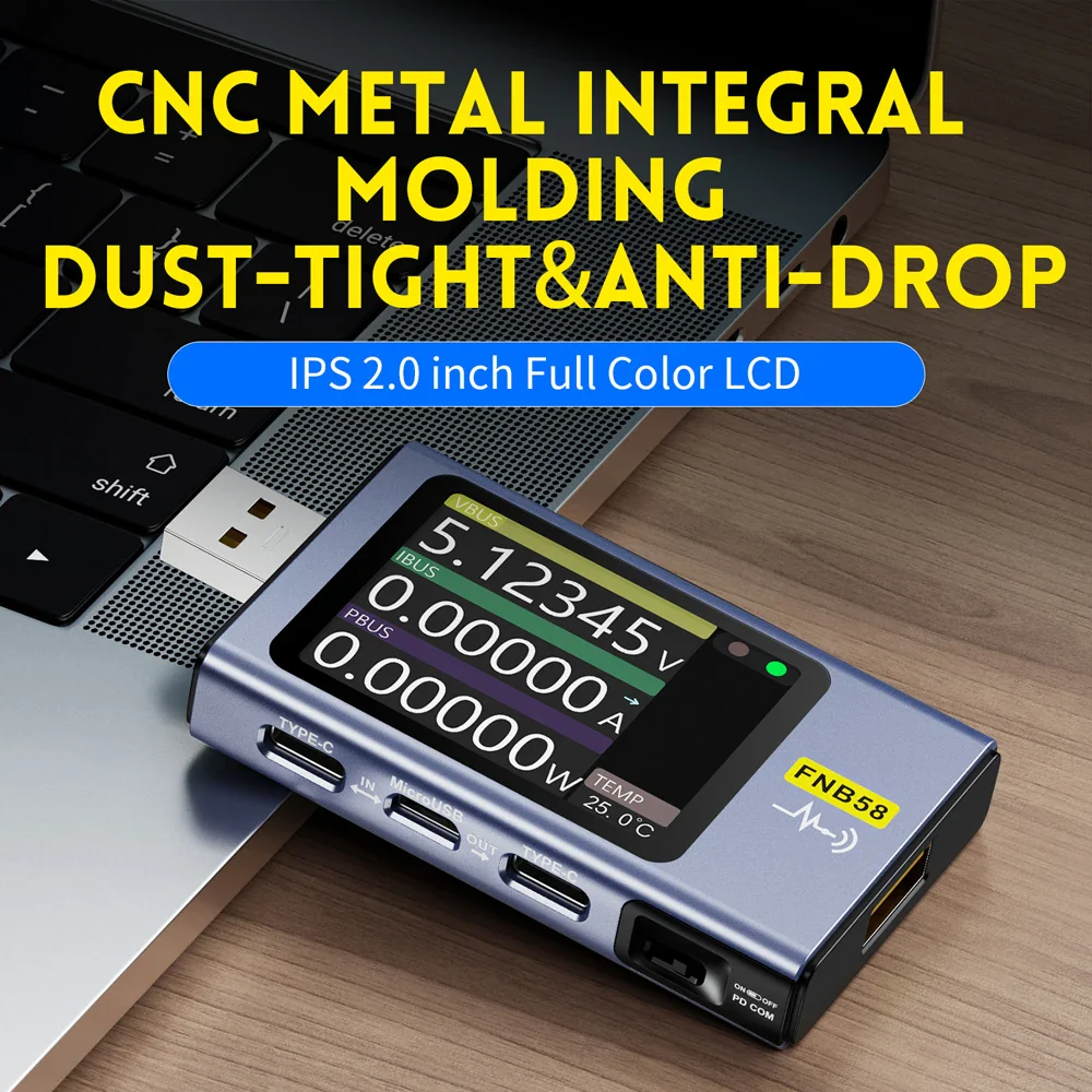 FNIRSI-FNB58 FNB48P USB Tester Voltmeter Ammeter TYPE-C Fast Charge Detection Trigger Capacity Measurement Ripple Measurement - Image 5