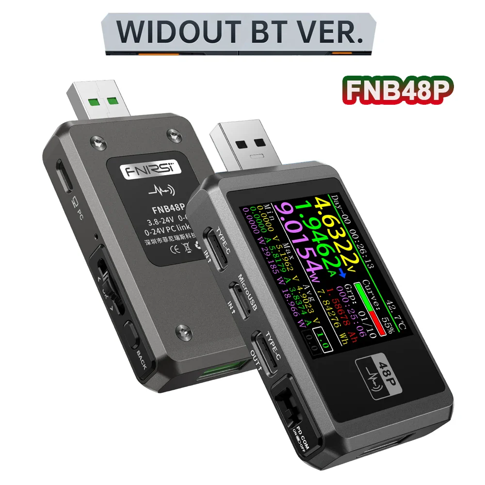 FNIRSI-FNB58 FNB48P USB Tester Voltmeter Ammeter TYPE-C Fast Charge Detection Trigger Capacity Measurement Ripple Measurement - Image 7