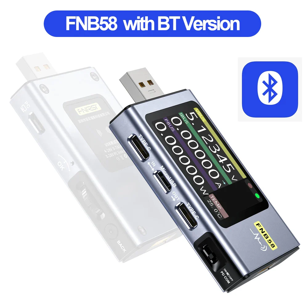 FNIRSI-FNB58 FNB48P USB Tester Voltmeter Ammeter TYPE-C Fast Charge Detection Trigger Capacity Measurement Ripple Measurement - Image 9