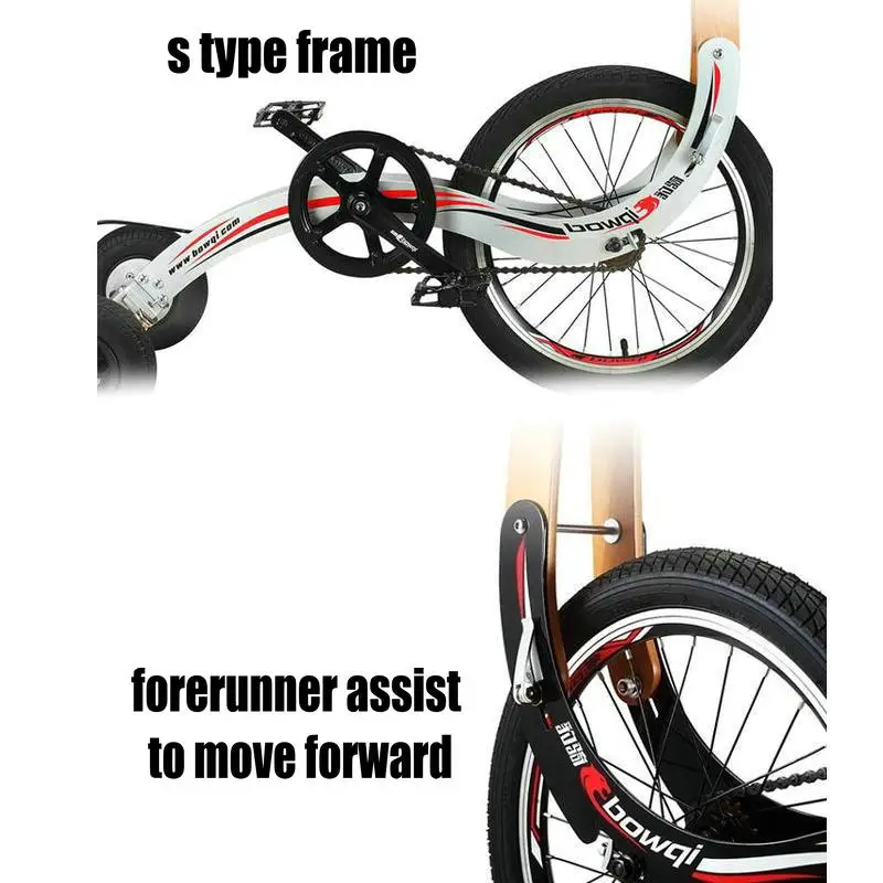 Fold 20 Inch Exercise Half Bike Bicycle Stand Riding Fitness Scooter With Three Wheels - Image 4