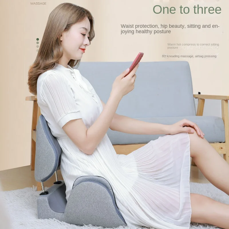 Foldable waist and buttocks integrated massage cushion, kneading waist, heating massage, airbag massage cushion - Image 4