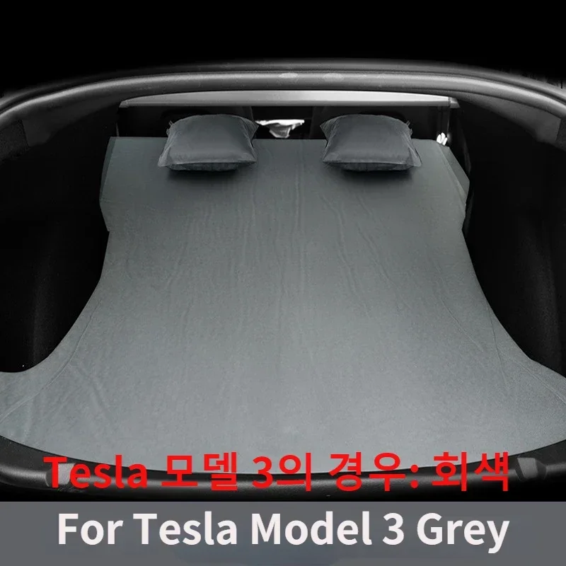 For Tesla Model 3 Model Y 2017-2024 Inflatable Air Mattress Outdoor Camping Inflatable Special Suede Fabric Car Travel Bed - Image 10