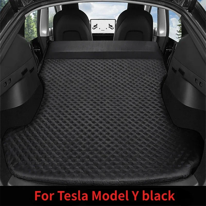 For Tesla Model 3 Model Y 2017-2024 Inflatable Air Mattress Outdoor Camping Inflatable Special Suede Fabric Car Travel Bed - Image 13