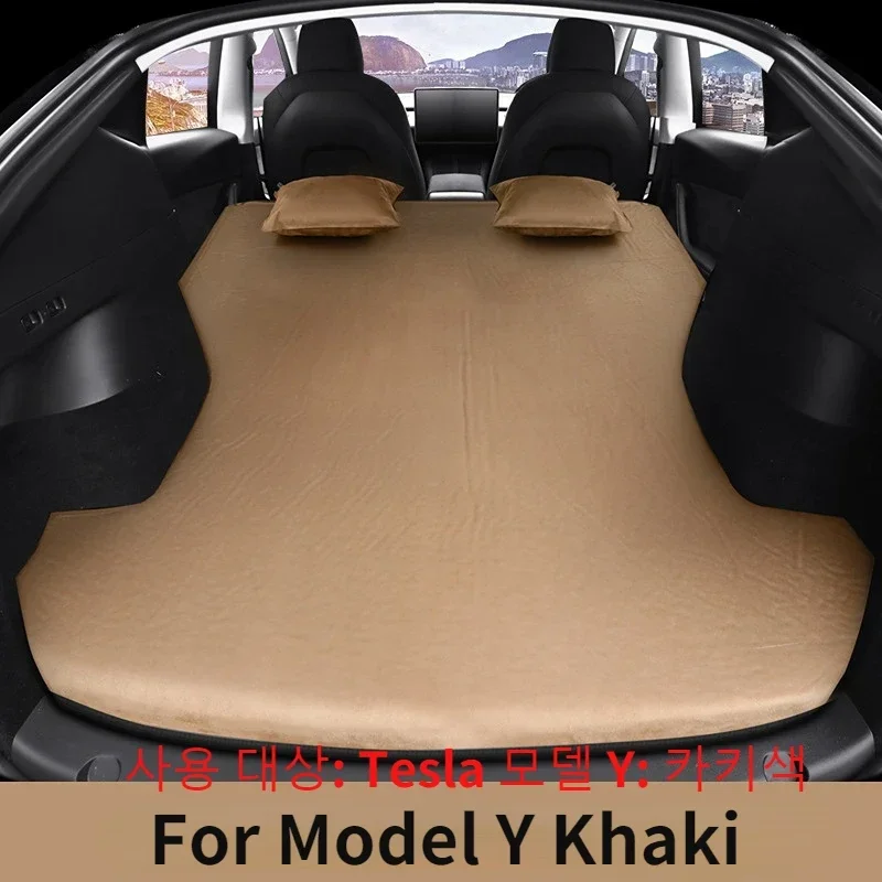 For Tesla Model 3 Model Y 2017-2024 Inflatable Air Mattress Outdoor Camping Inflatable Special Suede Fabric Car Travel Bed - Image 7