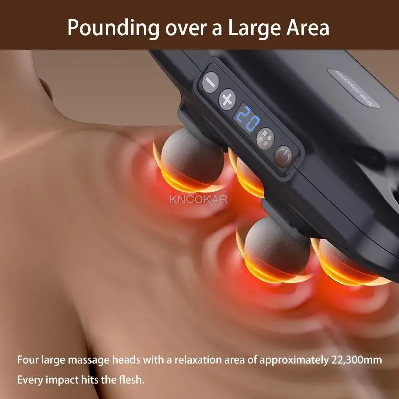 Four-Head Fascia Gun,6 Modes 20 Levels of Intensity for Whole Body Vibration,Deep High Frequency Muscle Relaxation - Image 4