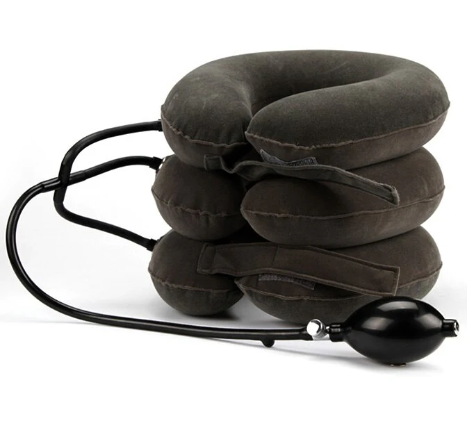 Full velvet neck traction device household medical inflatable collar cervical vertebra traction - Image 3