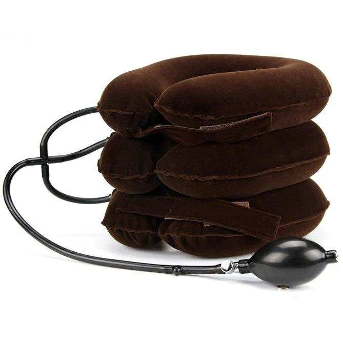 Full velvet neck traction device household medical inflatable collar cervical vertebra traction - Image 4