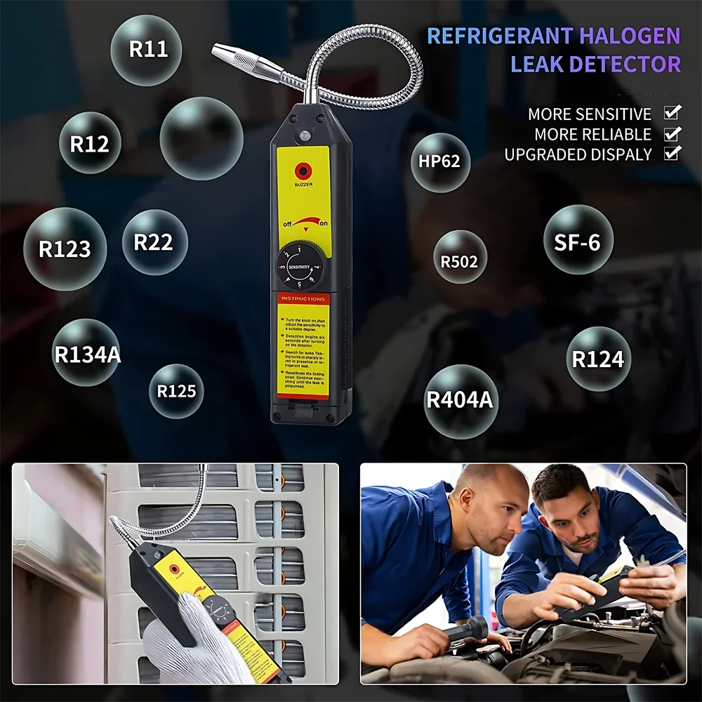 Gas Leakage Tester Car Air Conditioner AC Freon Halogen Gas Leak Detector with Probe Diagnostic Tool WJL-6000S - Image 5