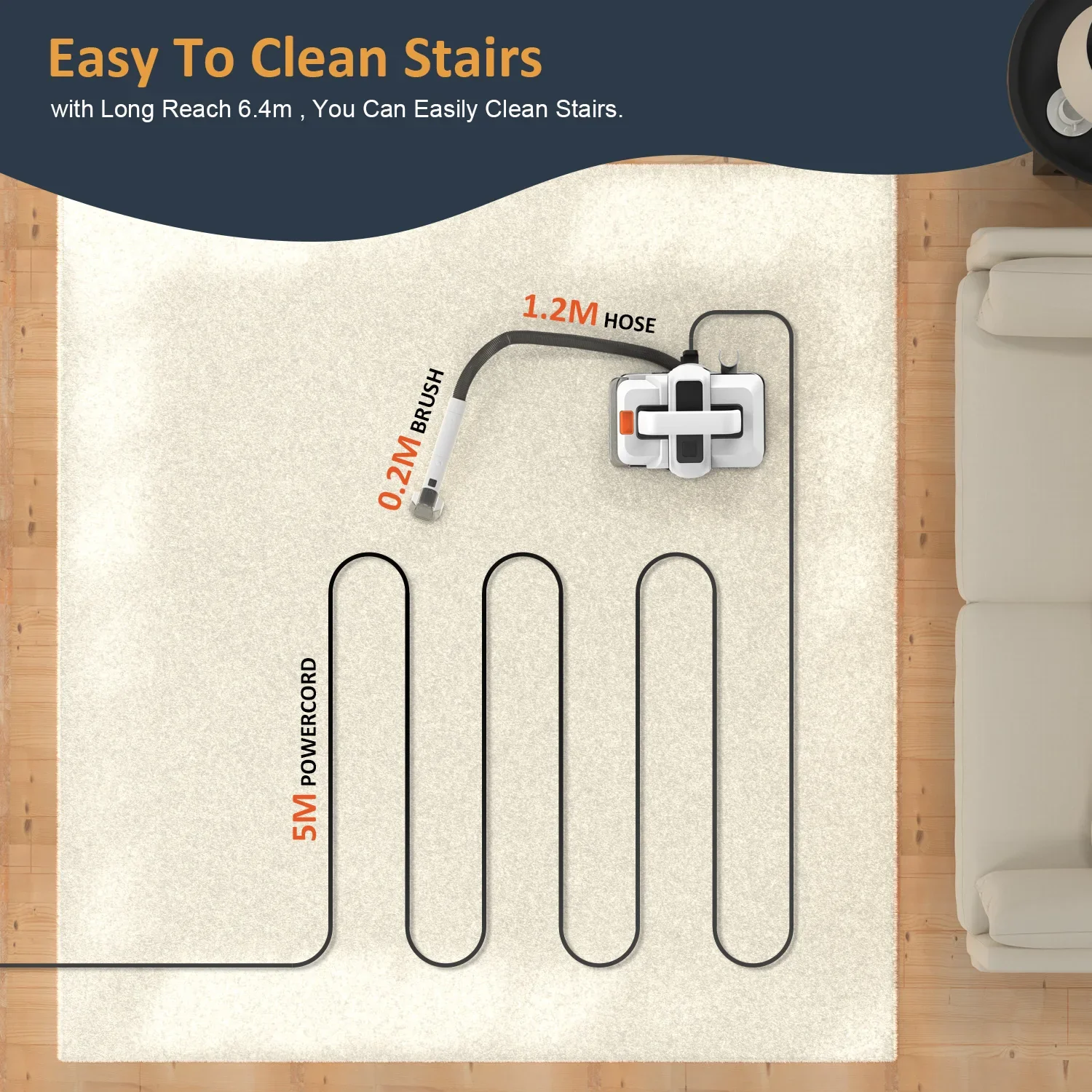Handheld Carpet Cleaner 750/450W Spot Cleaner 11/15KPa for Sofa Curtain Spray Suction Integrated Machine Clean Machine - Image 6