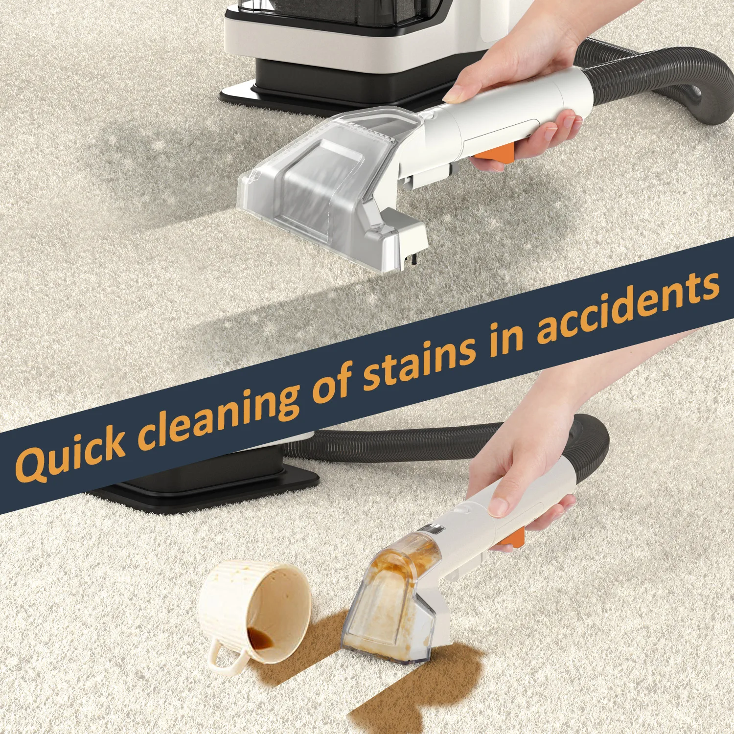 Spot Cleaner 750/450W 11/15KPa Handheld Carpet Cleaner for Sofa Curtain Spray Suction Integrated Machine Clean Machine - Image 6