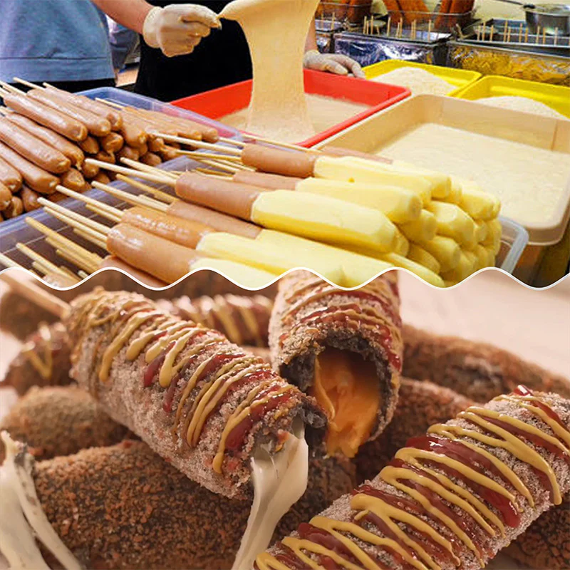Commercial Cheese Hot Dog Sticks Fryer Electric/Gas Deep Korean Corn Dog Fryer Machine Korean Mozzarella Maker 21L - Image 3