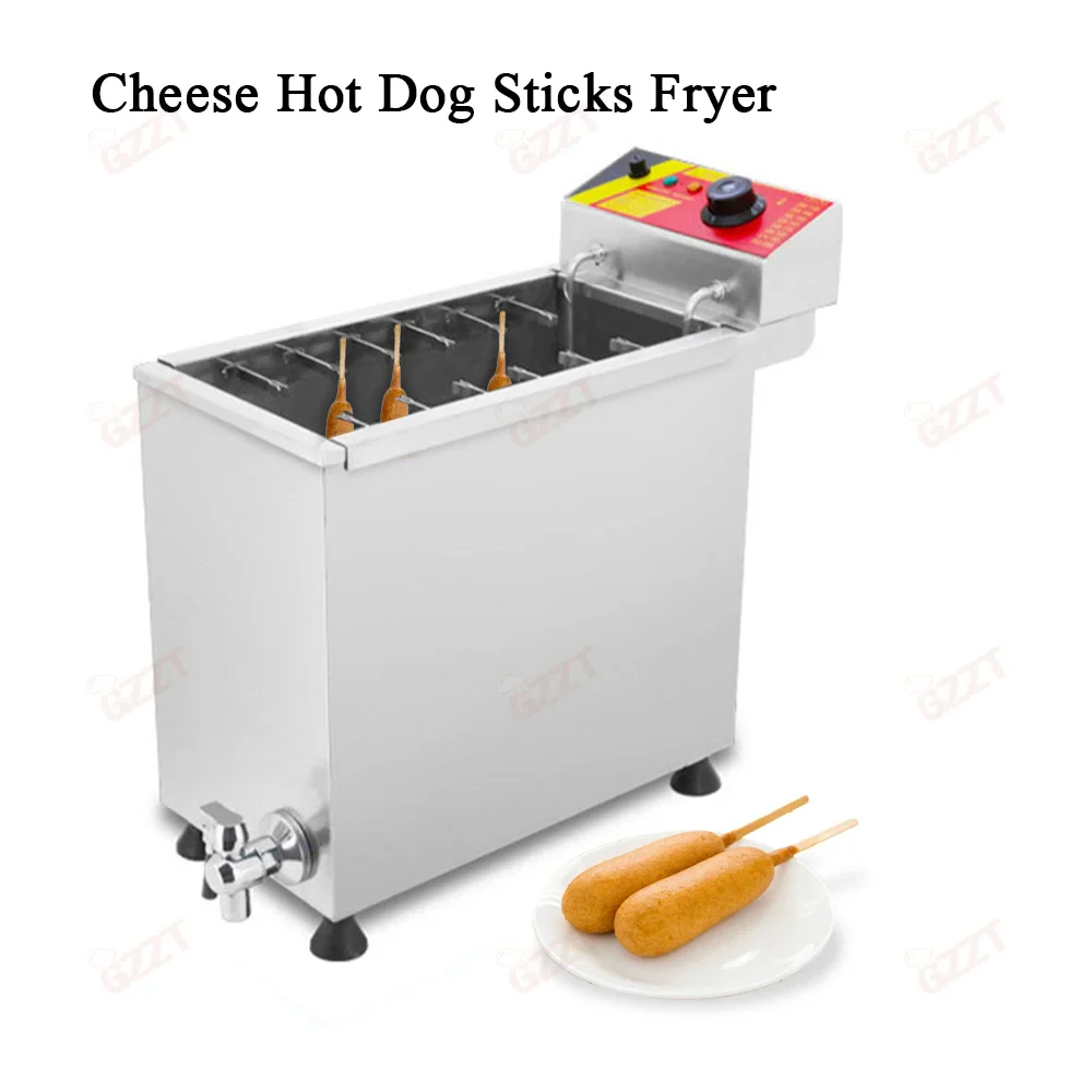 Commercial Cheese Hot Dog Sticks Fryer Electric/Gas Deep Korean Corn Dog Fryer Machine Korean Mozzarella Maker 21L - Image 4