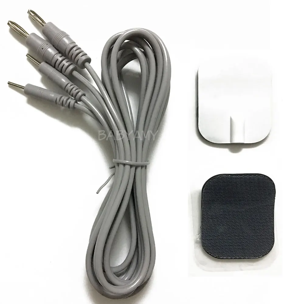 Haihua Accessories USB Banana plug 1 to 2 Conductive Electrodes Pads Silicone Gel Safe Electrode Pads 6x4.5cm - Image 4