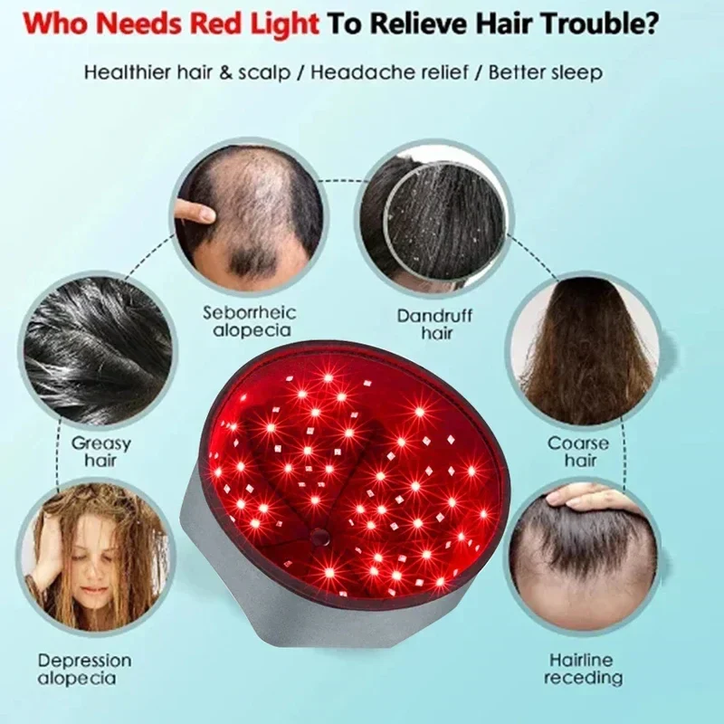 Hair Growth Cap Red Light Therapy Devices LED Hair Loss Cap Treatments Hair Regrowth Helmet Hair Care Anti-hair Loss Improvement - Image 3