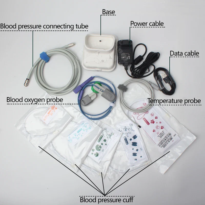 Handheld Multi-function Veterinary Monitor Blood Oxygen Monitor Sphygmomanometer Thermometer for Dog Cat Vet Equipmen - Image 3