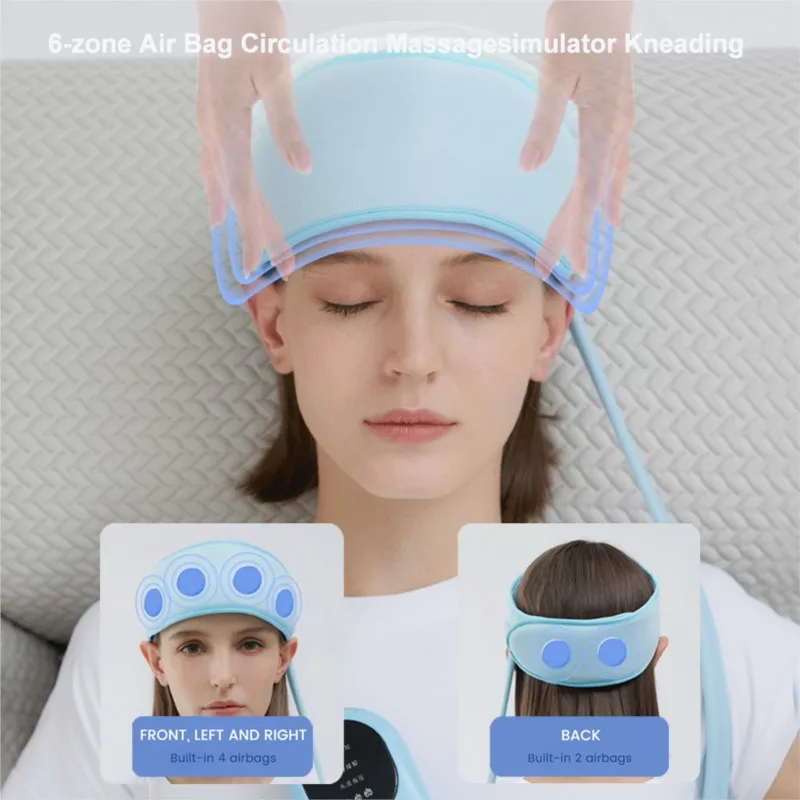 Head Air Bag Massage Headband Electric Air Pressure Massage Head Kneading Migraine Pressure Headache Pain Relief Insomnia - Image 3