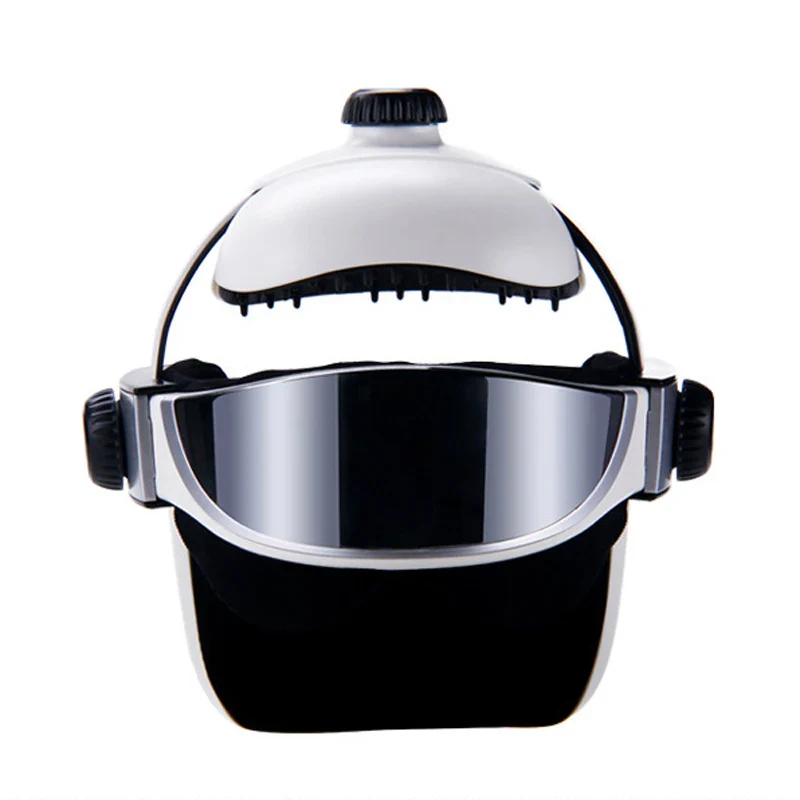 Head Massager Eye Massager 2 in 1 Relieve Stress Promote Sleep Music Massage Helmet Automatic Infrared Pressure Head Massager - Image 2
