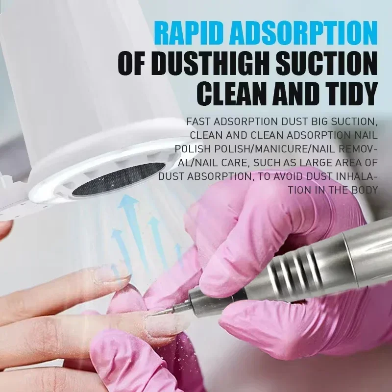 High-End Nail Art Vacuum Cleaner with 4 White Holder Tools - Superior Suction Quiet Design for Commercial Nail Salons - Image 4