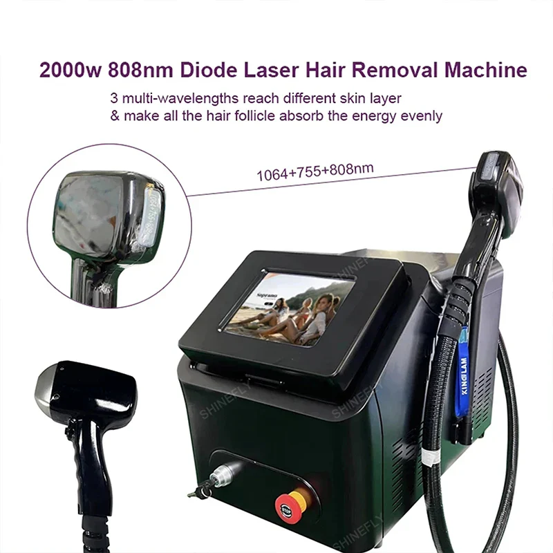 High Quality 808 Diode Laser Hair Removal 3 Wavelength 755nm 808nm 1064nm Diode Permanent Laser Hair Remo - Image 2